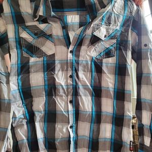 Blue, grey, white Flannel